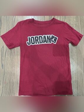 Jordan Boys Maroon T-Shirt Size M Athletic Casual Tee